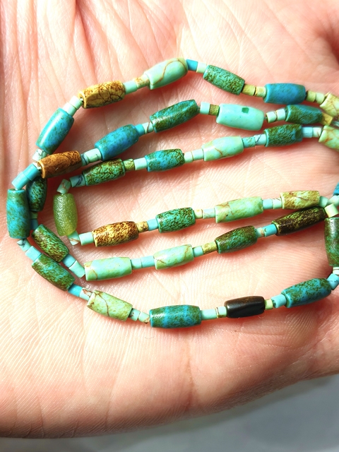 古玩玉器漢 代 綠松石珠串拍賣,當前價格389元