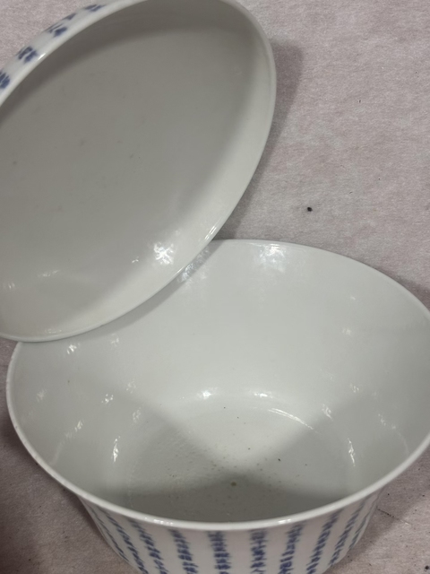 古玩陶瓷文字青花蓋碗真品鑒賞圖