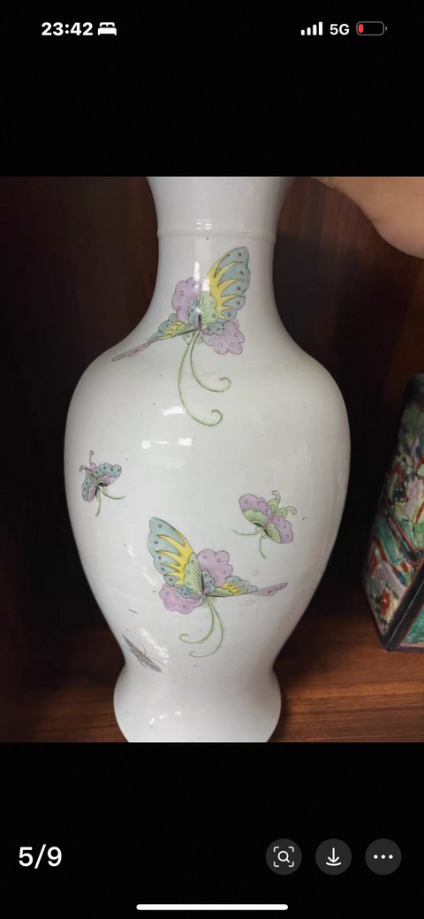 古玩陶瓷天女散花粉彩觀音瓶真品鑒賞圖