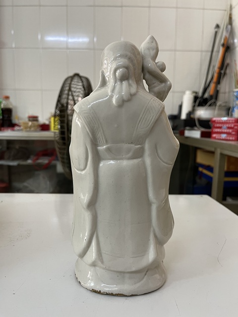 古玩陶瓷民國白釉壽星塑像拍賣，當前價格1500元