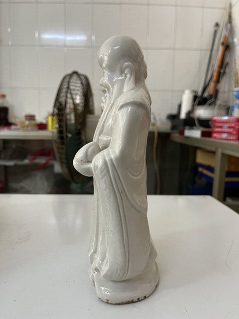 古玩陶瓷民國白釉壽星塑像拍賣，當前價格1500元