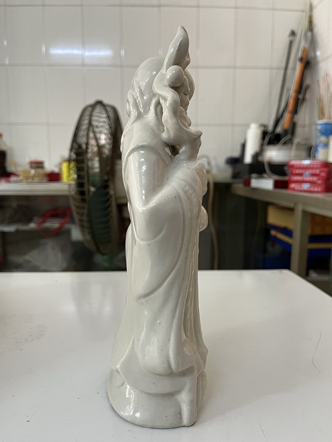 古玩陶瓷民國白釉壽星塑像拍賣，當前價格1500元