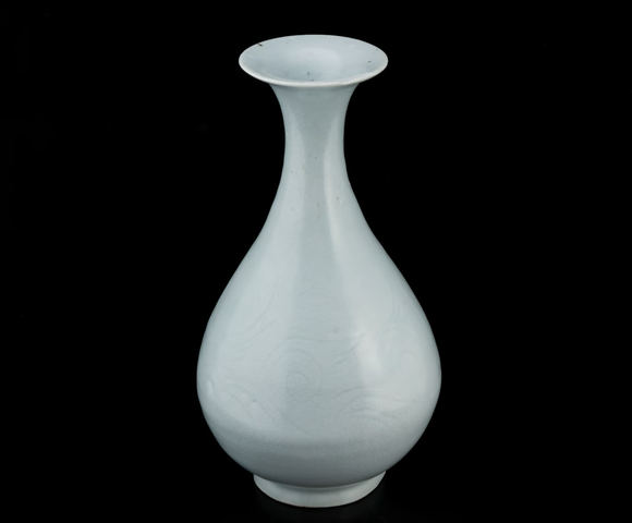 古玩陶瓷初看元代青白釉刻花玉壺春瓶真品鑒賞圖