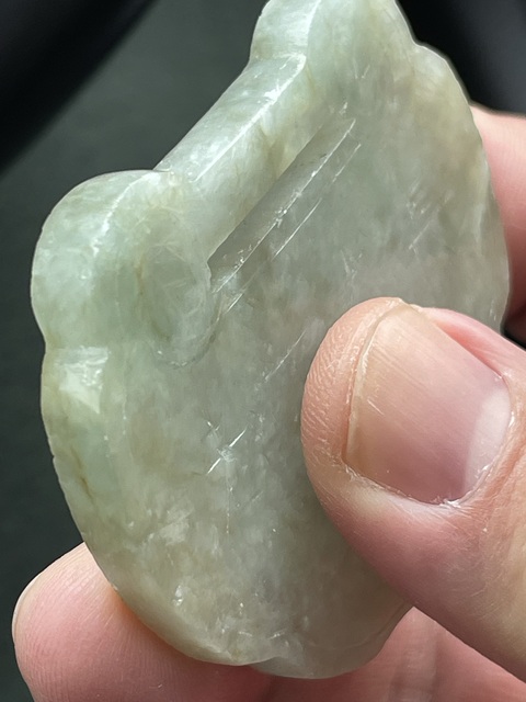 古玩玉器翡翠雕“如意鎖佩”真品鑒賞圖