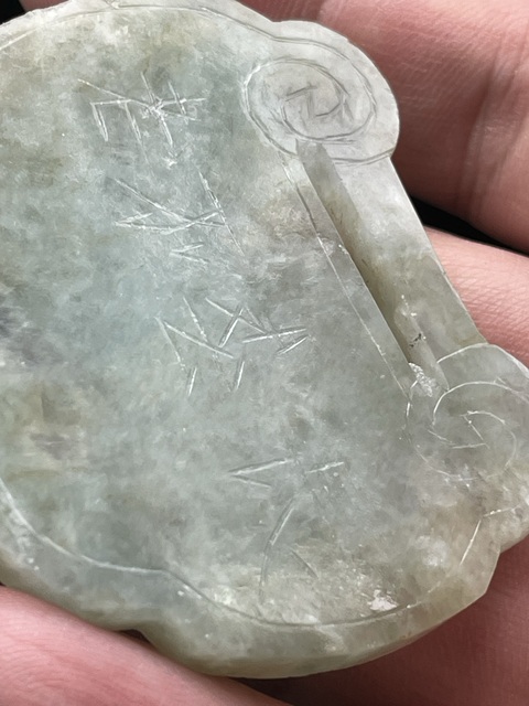 古玩玉器翡翠雕“如意鎖佩”真品鑒賞圖