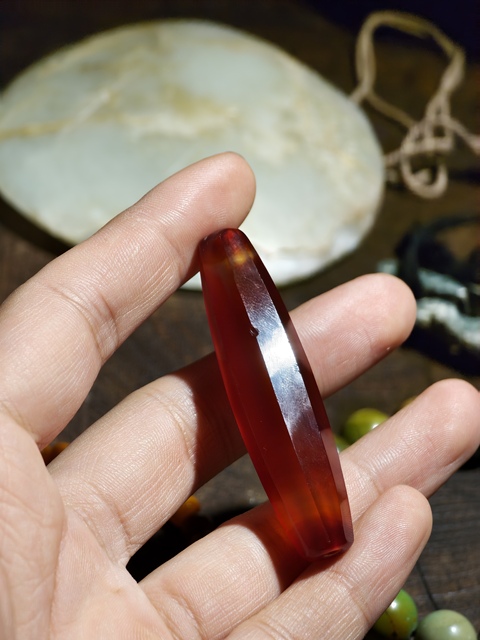 古玩雜項多棱瑪瑙珠子真品鑒賞圖