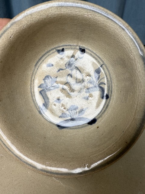 古玩陶瓷青花高士圖撇口碗真品鑒賞圖