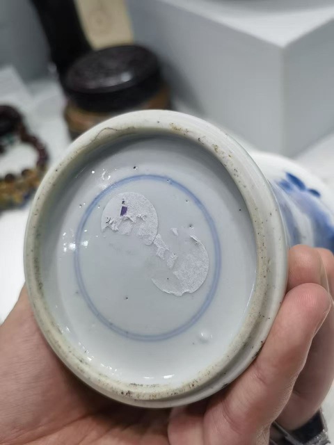 古玩陶瓷清康熙 青花山水紋筆筒真品鑒賞圖