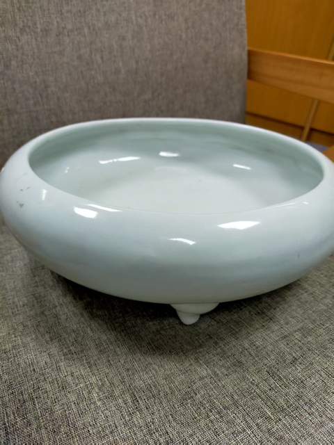 古玩陶瓷德化窯白釉三足洗真品鑒賞圖
