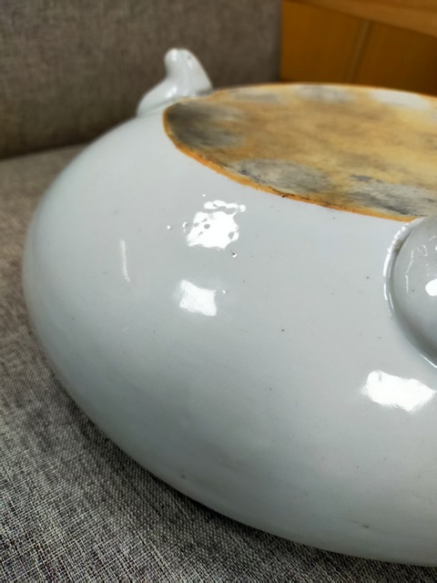 古玩陶瓷德化窯白釉三足洗真品鑒賞圖