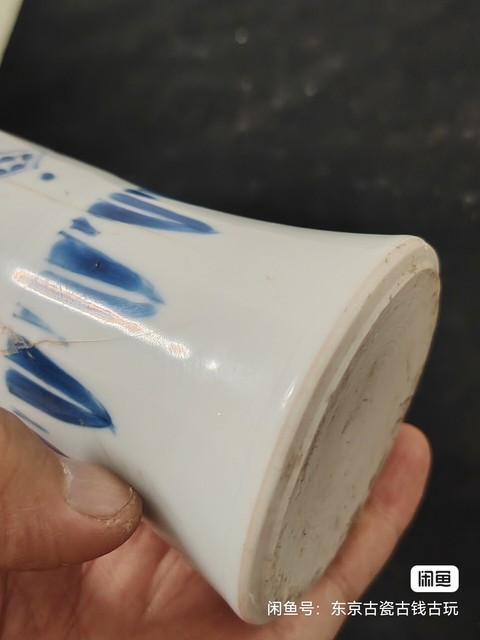 古玩陶瓷青花束腰花觚標本真品鑒賞圖