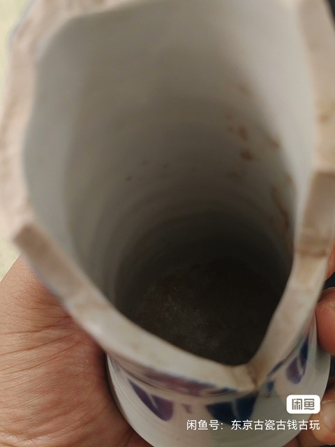 古玩陶瓷青花束腰花觚標本真品鑒賞圖