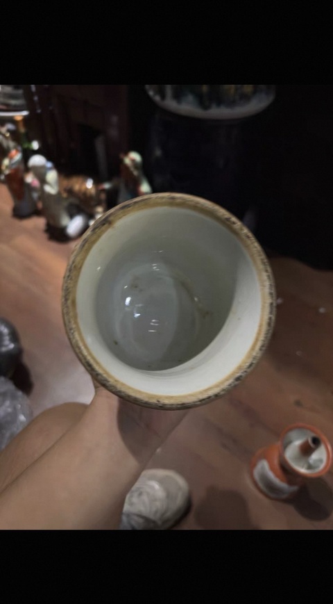 古玩陶瓷民國**紅描金開窗粉彩燭臺拍賣，當前價格5888元