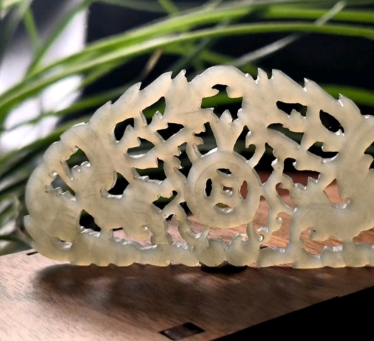 古玩玉器和田玉雙鳳牌真品鑒賞圖