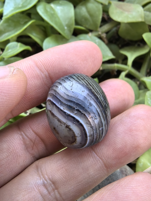 古玩玉器纏絲瑪瑙珠真品鑒賞圖