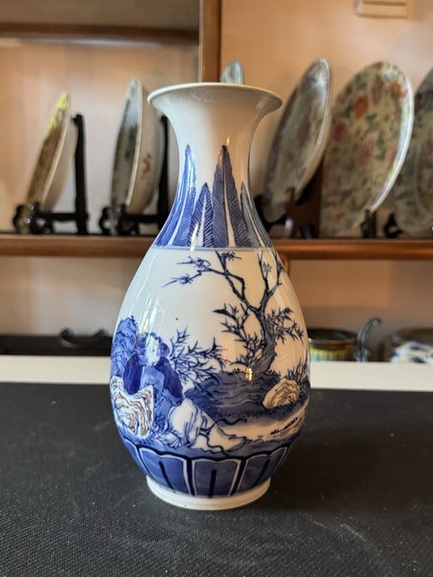 古玩陶瓷青花釉里紅人物玉壺春瓶拍賣,當(dāng)前價(jià)格9800元