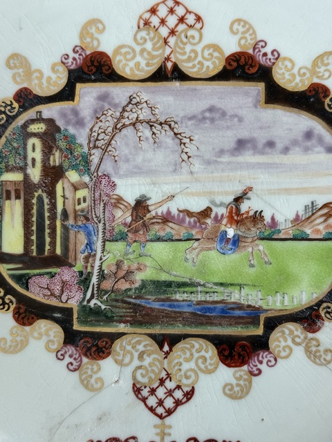 古玩陶瓷清·乾隆廣彩西洋人物超大盤，37.5cm拍賣，當(dāng)前價格1500元