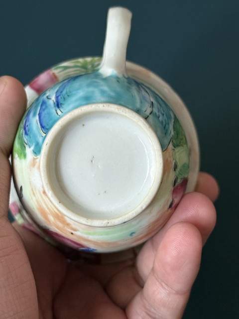 古玩陶瓷清·道光人物故事撇口廣彩執杯拍賣，當前價格1280元