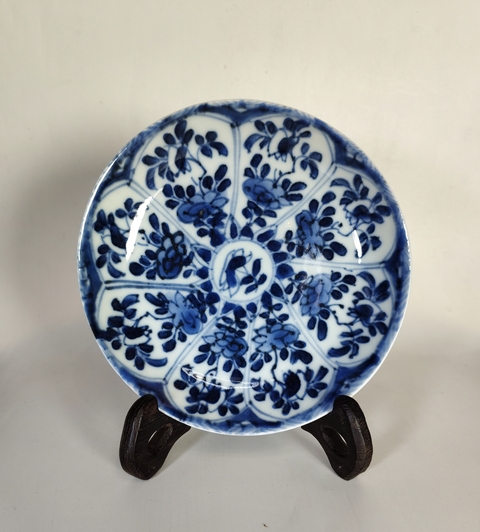 古玩陶瓷清康熙-青花花卉紋花口盤拍賣，當前價格1699元