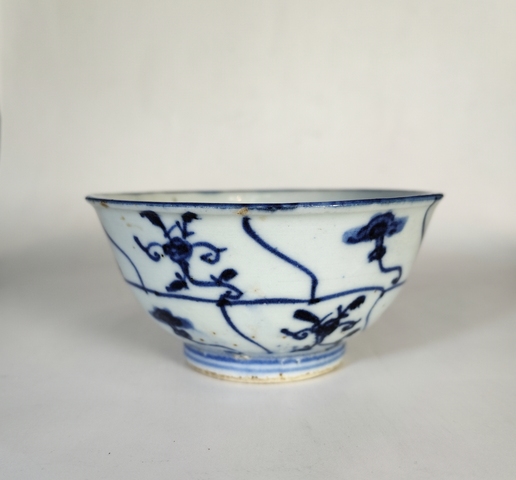 古玩陶瓷清雍正-青花靈芝花卉紋茶碗拍賣，當(dāng)前價(jià)格999元