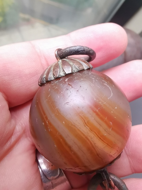 古玩雜項瑪瑙珠真品鑒賞圖