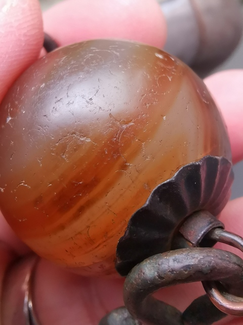 古玩雜項瑪瑙珠真品鑒賞圖