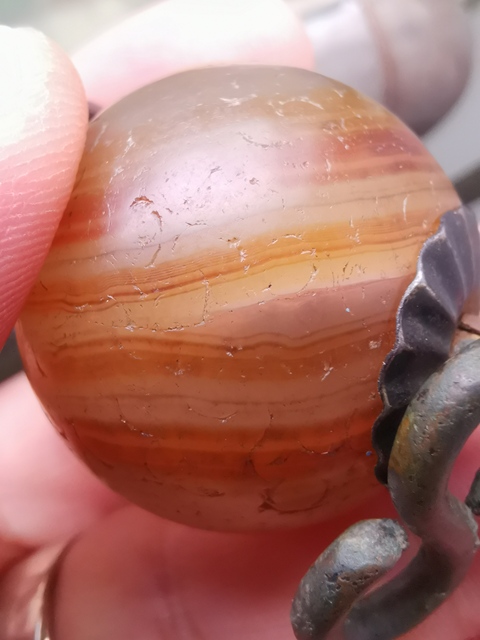 古玩雜項瑪瑙珠真品鑒賞圖