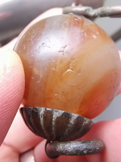 古玩雜項瑪瑙珠真品鑒賞圖