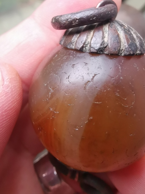 古玩雜項瑪瑙珠真品鑒賞圖