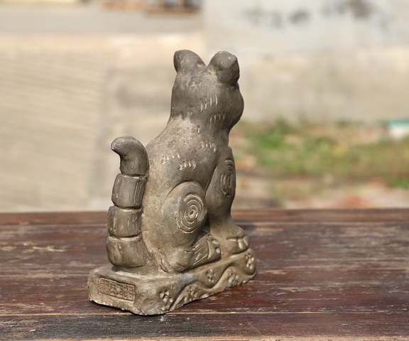 古玩陶瓷磚灰陶貓擺件拍賣，當前價格500元