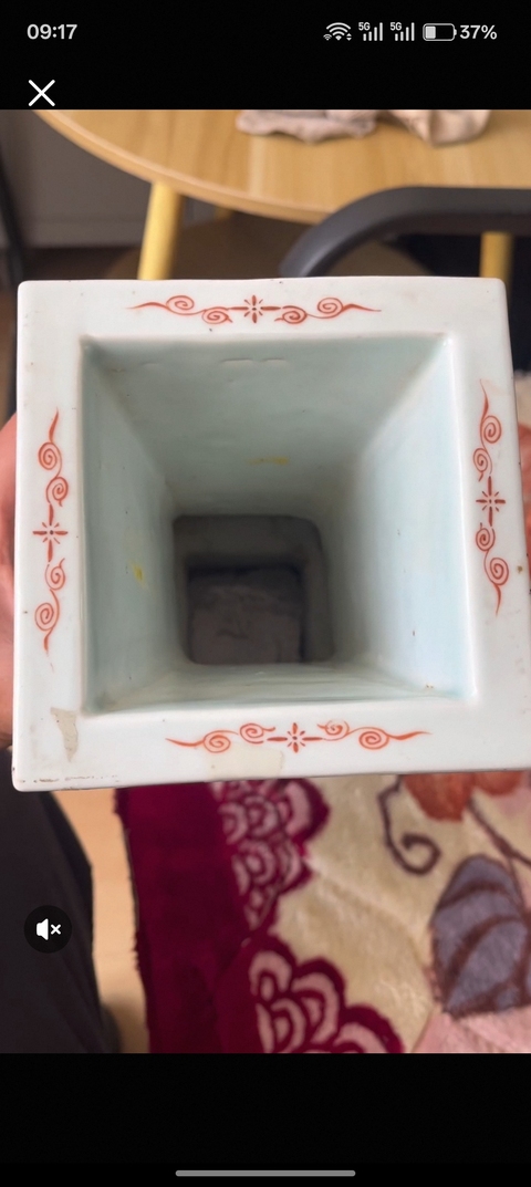 古玩陶瓷青花五彩龍紋花觚真品鑒賞圖