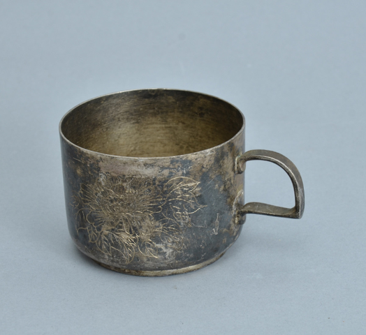 古玩雜項民國至創匯鍍銀杯真品鑒賞圖