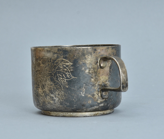 古玩雜項民國至創匯鍍銀杯真品鑒賞圖