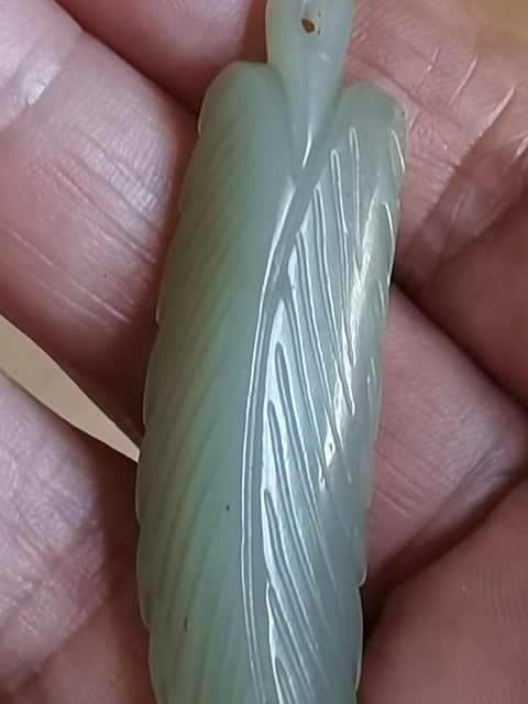 古玩玉器樹葉佩真品鑒賞圖