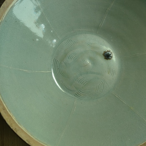 古玩陶瓷湖田窯六出筋雙魚面包碗拍賣，當前價格4800元