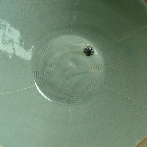 古玩陶瓷湖田窯六出筋雙魚面包碗拍賣，當前價格4800元