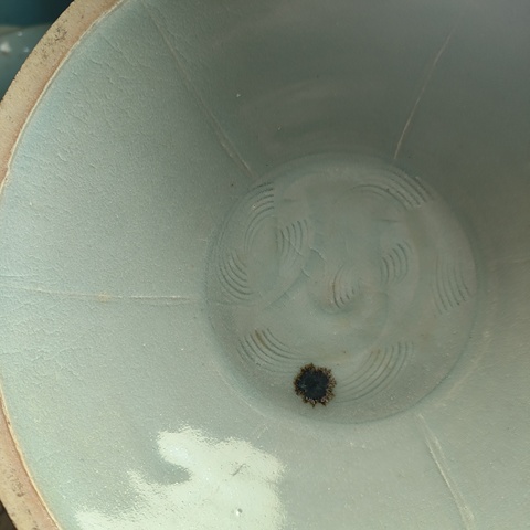 古玩陶瓷湖田窯六出筋雙魚面包碗拍賣，當前價格4800元