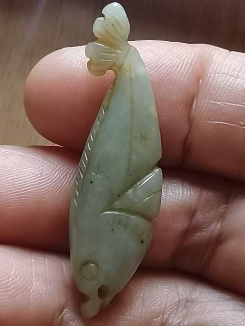 古玩玉器玉魚墜真品鑒賞圖