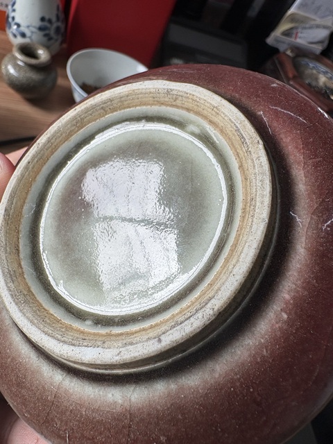 古玩陶瓷紅釉水盂真品鑒賞圖