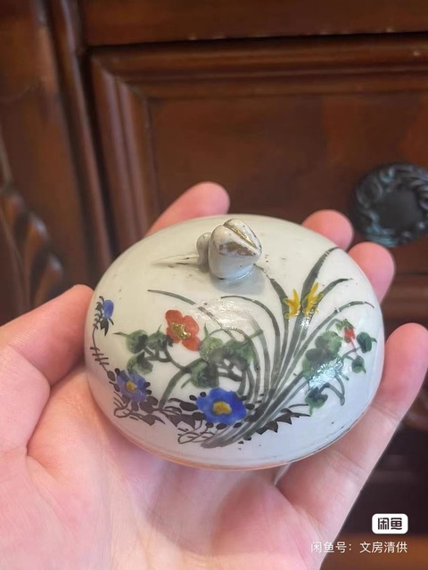 古玩陶瓷粉彩花卉紋溫罐拍賣，當前價格1500元