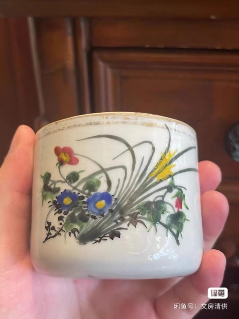 古玩陶瓷粉彩花卉紋溫罐拍賣，當前價格1500元