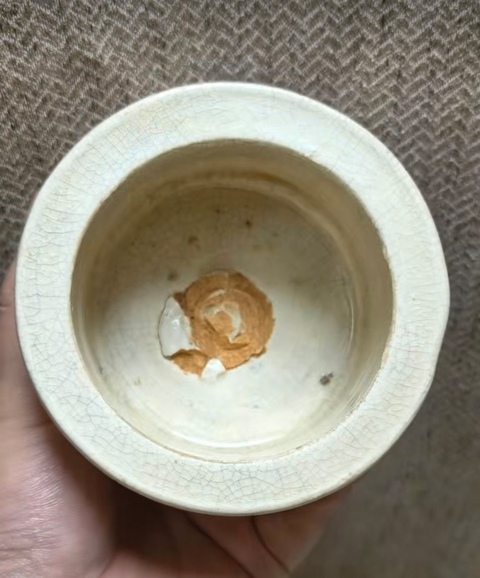 古玩陶瓷白吉州三足爐真品鑒賞圖