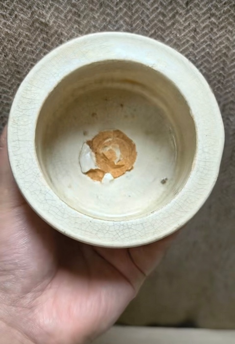 古玩陶瓷白吉州三足爐真品鑒賞圖