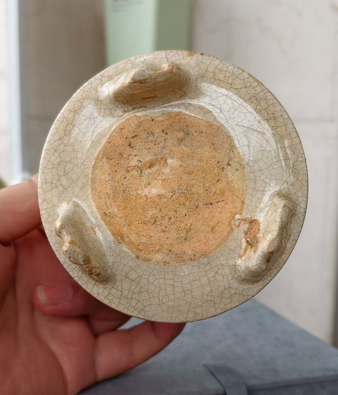 古玩陶瓷白吉州三足爐真品鑒賞圖