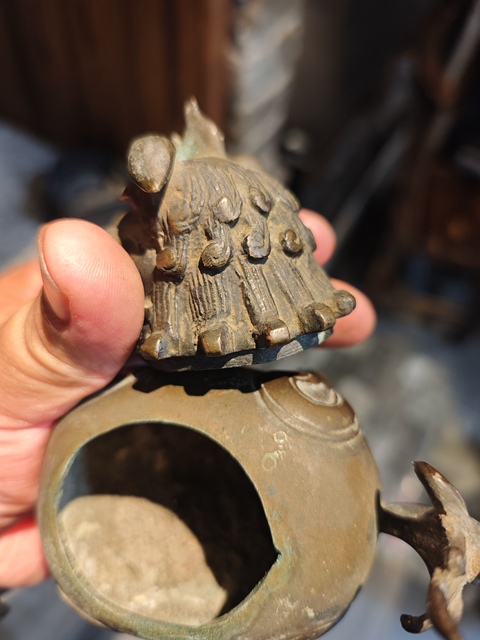 古玩銅器清代甪端熏爐 香爐 宣德爐真品鑒賞圖