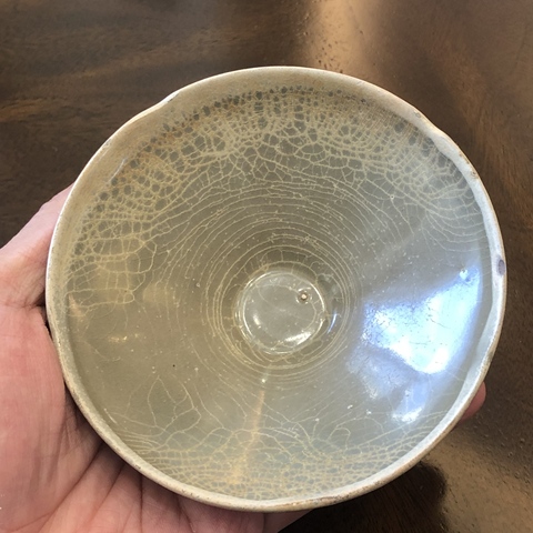 古玩陶瓷五代越窯系青釉盞真品鑒賞圖