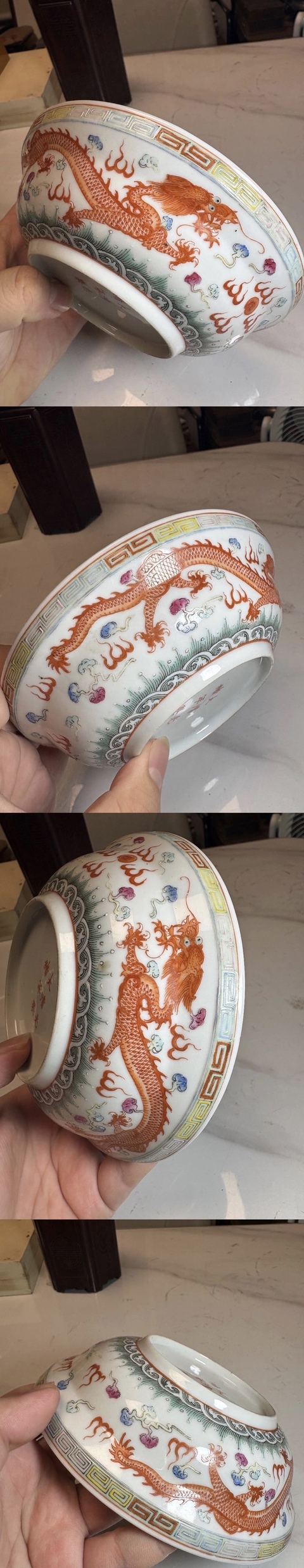 古玩陶瓷民國粉彩龍紋盤拍賣，當(dāng)前價(jià)格1500元