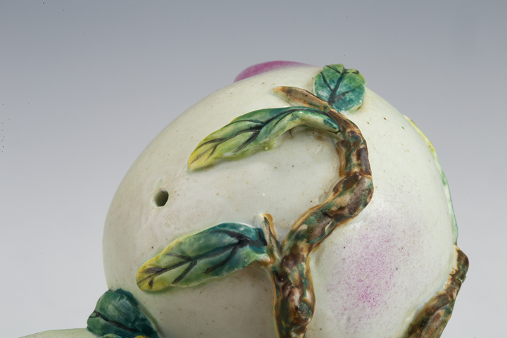 古玩陶瓷清末民初·粉彩仿生壽桃式洗真品鑒賞圖