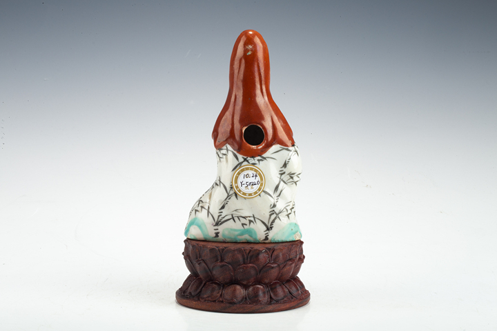 古玩陶瓷清乾隆·粉彩觀音瓷塑真品鑒賞圖