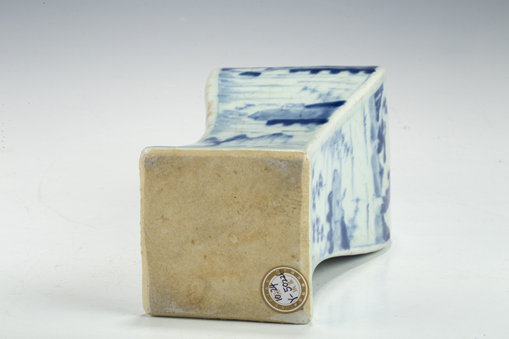 古玩陶瓷清康熙·青花山水人物紋四方瓶真品鑒賞圖